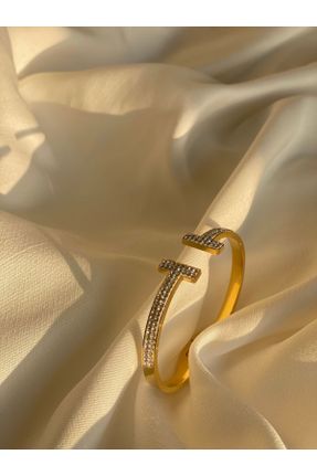دستبند استیل طلائی زنانه استیل ضد زنگ کد 824986438