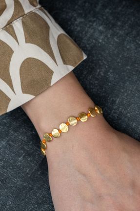 دستبند جواهر طلائی زنانه روکش طلا کد 837614476