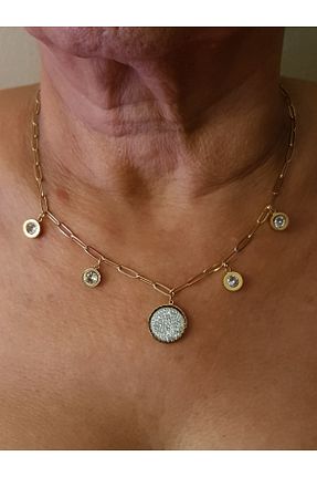 گردنبند استیل ( فولاد ) طلائی زنانه استیل (فولاد) neslim designer - کد 840716105