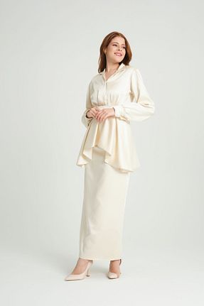 دامن حجاب سفید زنانه بافتنی Butik - کد 806063487