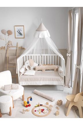 ست لحاف و روکش لحاف و روکش بالش کودک و نوزاد بژ پنبه ای SOFT BABY TEKSTİL - کد 789019053