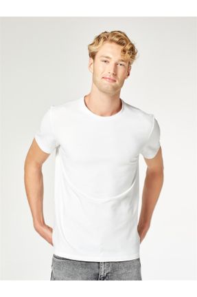 تی شرت سفید مردانه رگولار کد 242144312