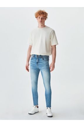 شلوار جین آبی مردانه پاچه لوله ای جین استاندارد کد 213391847