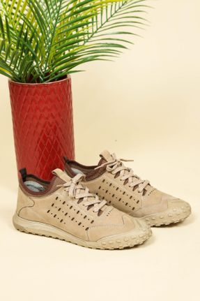 کفش کژوال بژ مردانه چرم طبیعی پاشنه کوتاه ( 4 - 1 cm ) پاشنه ساده کد 787566862
