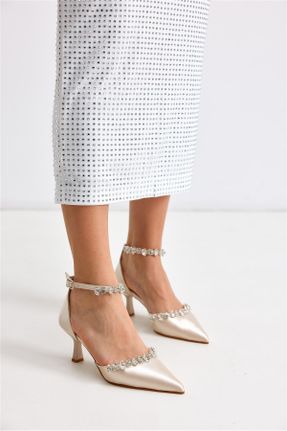 کفش پاشنه بلند کلاسیک بژ زنانه چرم مصنوعی پاشنه ساده پاشنه متوسط ( 5 - 9 cm ) کد 828652719