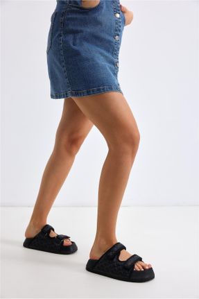 دمپائی مشکی زنانه چرم مصنوعی پاشنه ساده پاشنه کوتاه ( 4 - 1 cm ) کد 825966649