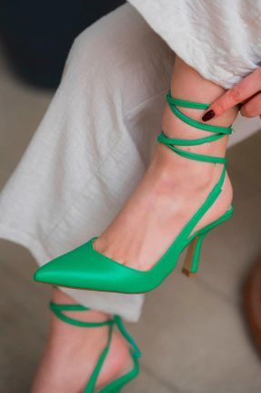 کفش پاشنه بلند کلاسیک سبز زنانه چرم مصنوعی پاشنه نازک پاشنه متوسط ( 5 - 9 cm ) کد 683187989