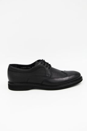 کفش کلاسیک مشکی مردانه چرم طبیعی پاشنه کوتاه ( 4 - 1 cm ) پاشنه ساده کد 781609874