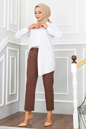 ست بالاتنه و پائین تنه حجاب قهوه ای زنانه Straight EBRUTESETTÜR - کد 839835077