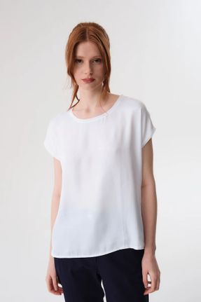 تی شرت سفید زنانه ریلکس کد 817532611