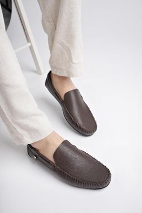 کفش کژوال قهوه ای مردانه چرم مصنوعی پاشنه کوتاه ( 4 - 1 cm ) پاشنه ساده کد 277826393