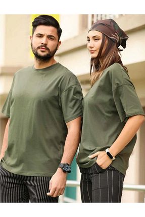 تیشرت خاکی زنانه اورسایز giyadda - کد 839345259