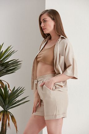 ست بالاتنه و پائین تنه بژ زنانه بافتنی VOVSTYLE - کد 812412772