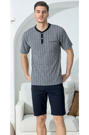 ست لباس راحتی سرمه ای مردانه %100 پنبه KLY - کد 834447064