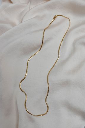 گردنبند استیل طلائی زنانه استیل ضد زنگ کد 817205108