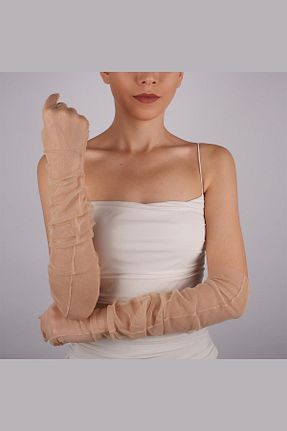 دستکش بژ زنانه پلی استر Hayalperest boncuk - کد 840404760
