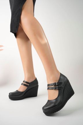 کفش پاشنه بلند پر مشکی زنانه پاشنه متوسط ( 5 - 9 cm ) جیر پاشنه پر کد 785350875
