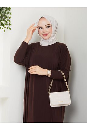 لباس حجاب قهوه ای زنانه Relaxed MODAMÜNASİP - کد 840420115