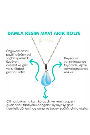 گردنبند جواهر آبی مردانه سنگ Mystic Energy - کد 118771913