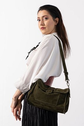 کیف دوشی سبز زنانه چرم مصنوعی Mu leather design - کد 805138913
