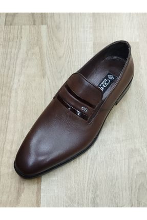 کفش کلاسیک قهوه ای مردانه چرم طبیعی پاشنه کوتاه ( 4 - 1 cm ) پاشنه پر کد 833767148