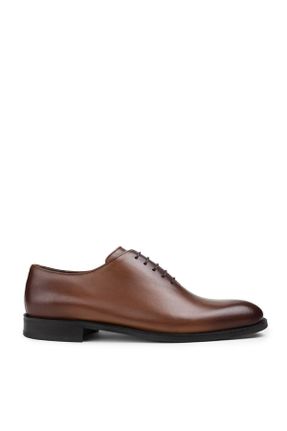 کفش کلاسیک قهوه ای مردانه چرم طبیعی پاشنه کوتاه ( 4 - 1 cm ) کد 108968029