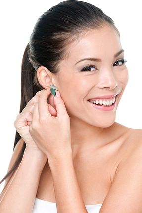 گوشواره جواهر سبز منجق PSGT - کد 839646070