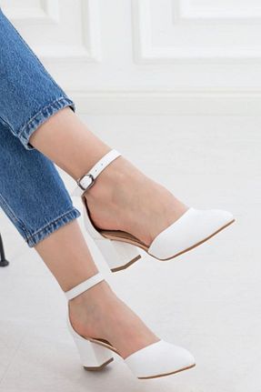 کفش پاشنه بلند کلاسیک سفید زنانه چرم مصنوعی Demashoes - کد 339591484