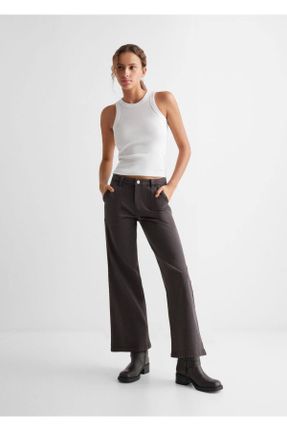 شلوار جین مشکی زنانه پاچه رگولار استاندارد کد 820175728