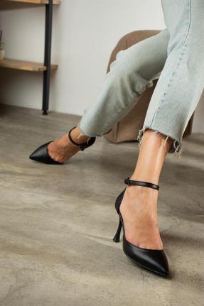 کفش پاشنه بلند کلاسیک مشکی زنانه ساتن پاشنه نازک پاشنه متوسط ( 5 - 9 cm ) کد 736363691