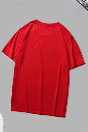 تی شرت قرمز زنانه اورسایز یقه گرد کد 839890589