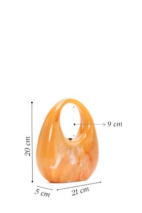 کیف دستی نارنجی زنانه سایز کوچک چرم مصنوعی کد 840267871