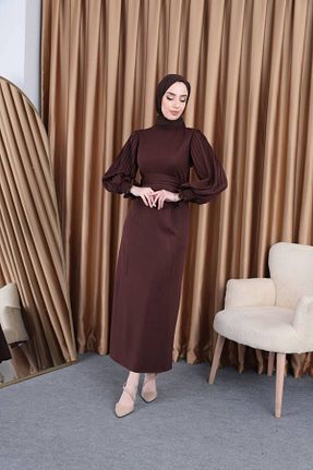 لباس حجاب قهوه ای زنانه Kalem BestShopping - کد 840353699