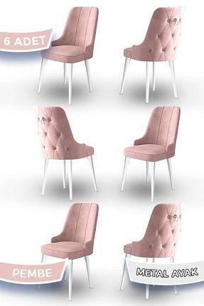 صندلی آشپزخانه صورتی فلزی Canisa - کد 380549984