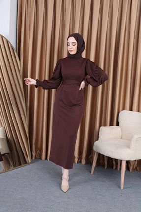 لباس حجاب قهوه ای زنانه Kalem BestShopping - کد 840353699