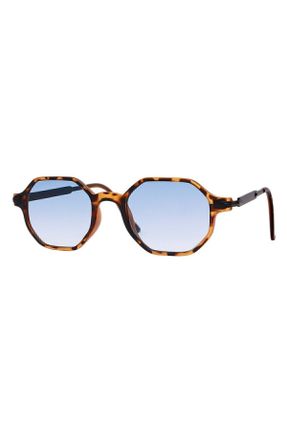 عینک آفتابی قهوه ای زنانه 50 UV400 فلزی هندسی کد 797423340