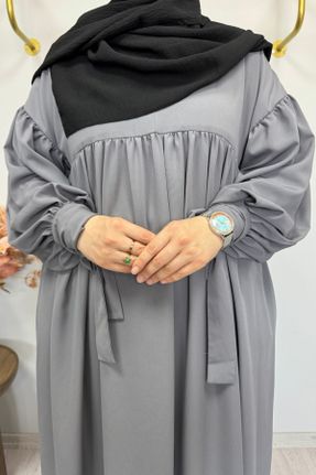 لباس طوسی زنانه اورسایز بافتنی مخلوط ویسکون کد 835218954