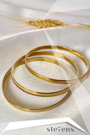 دستبند استیل طلائی زنانه استیل ضد زنگ کد 779707871
