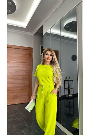 ست سبز زنانه بافتنی پنبه - پلی استر رگولار کد 808532737