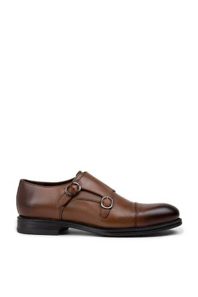 کفش کلاسیک قهوه ای مردانه چرم طبیعی پاشنه کوتاه ( 4 - 1 cm ) پاشنه ضخیم کد 822432709