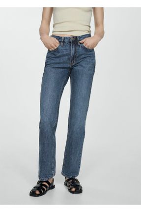 شلوار جین آبی زنانه پاچه رگولار استاندارد کد 796213305