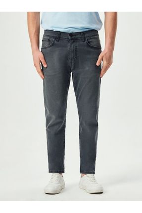 شلوار جین طوسی مردانه پاچه تنگ جین استاندارد کد 59191436