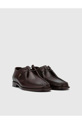 کفش کلاسیک قهوه ای مردانه چرم طبیعی پاشنه کوتاه ( 4 - 1 cm ) پاشنه ساده کد 157978014