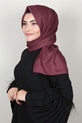 شال زرشکی زنانه پنبه ای PİRAMİT - کد 70880162