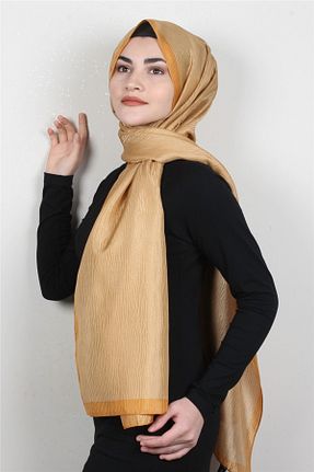 شال طلائی زنانه ابریشم Eşarppark - کد 114007075
