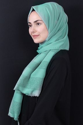 شال سبز زنانه شیفون Eşarppark - کد 792640365