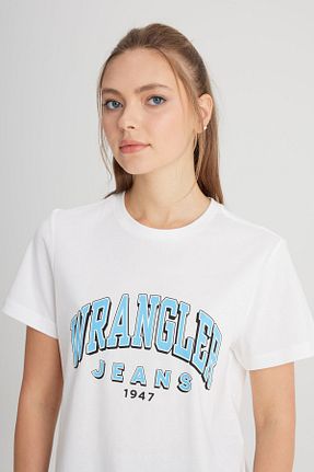 تیشرت سفید زنانه رگولار Wrangler - کد 817887081