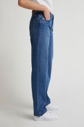 شلوار جین آبی زنانه پاچه ساده ساده استاندارد کد 805257384