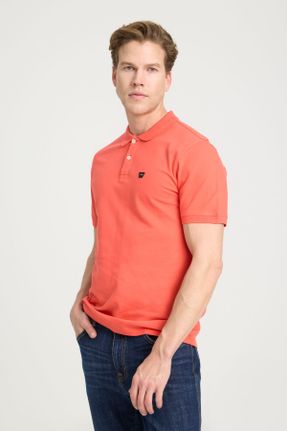 تی شرت نارنجی مردانه رگولار یقه پولو پنبه (نخی) کد 820354632