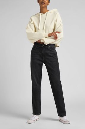 شلوار جین طوسی زنانه پاچه کوتاه فاق بلند جین ساده کد 356790797